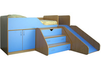 Детская кровать чердак с горкой «Умка-2»